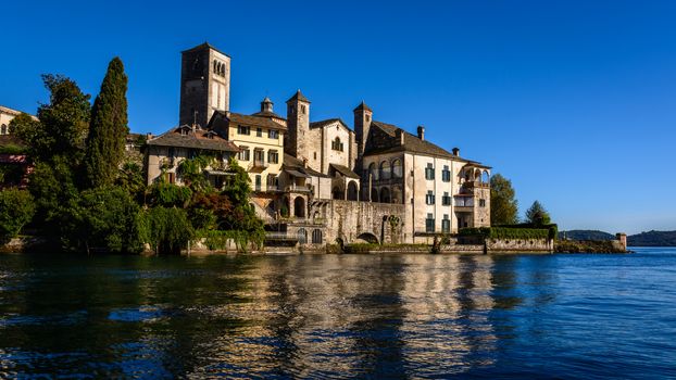 Lake Orta is known as the most romantic lake in Italy. 
located in Piedmont in northern Italy. 
In the middle of the lake there is the beautiful island of San Giulio.