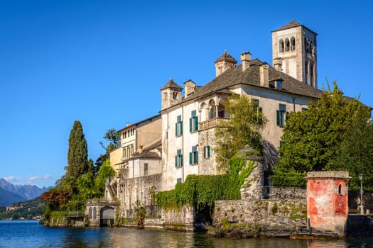 Lake Orta is known as the most romantic lake in Italy. 
located in Piedmont in northern Italy a few miles away from the largest and most famous lake Maggiore. 
In the middle of the lake there is the beautiful island of San Giulio.