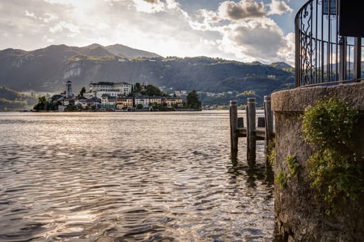 Lake Orta is known as the most romantic lake in Italy. 
located in Piedmont in northern Italy a few miles away from the largest and most famous lake Maggiore. 
In the middle of the lake there is the beautiful island of San Giulio.