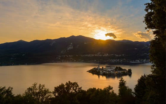 Lake Orta is known as the most romantic lake in Italy. 
located in Piedmont in northern Italy. 
In the middle of the lake there is the beautiful island of San Giulio.