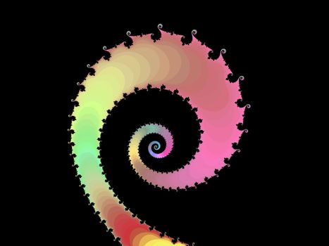Digital computer graphic - rendering. Abstraction background with a fractal spiral for design.