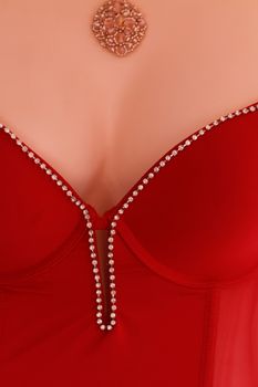 Photo of a mannequin in red bodice
