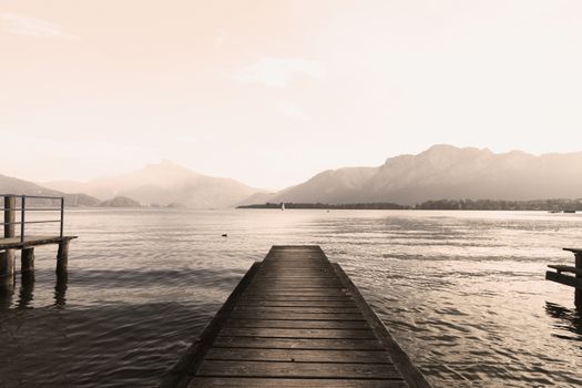 Photo of a pier on the shore