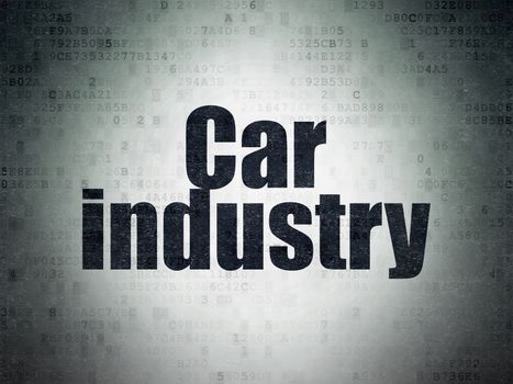 Manufacuring concept: Painted black word Car Industry on Digital Paper background