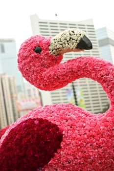 Bird flamingo with flower decoration