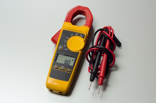 Digital volt meter for Engineering Electrician at work.