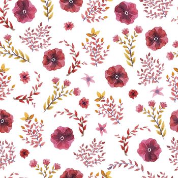 flowers watercolor of floral rose seamless pattern