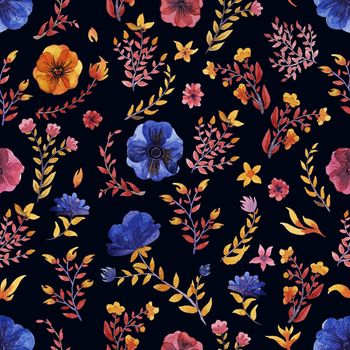 flowers watercolor of floral rose seamless pattern