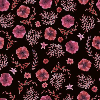 flowers watercolor of floral rose seamless pattern