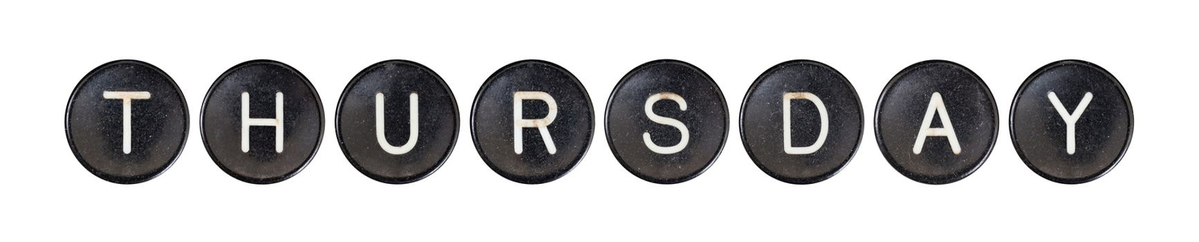 Typewriter buttons, isolated on white background - Thursday