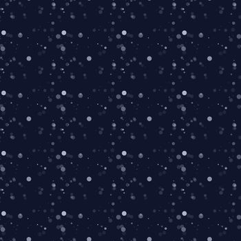 White snow falling on dark background, seamless pattern.