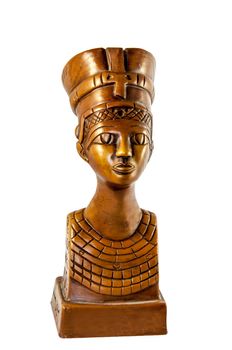 Bust of Queen Nefertiti isolated on white background