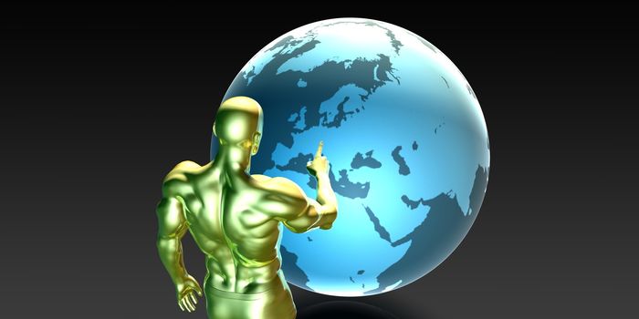 Businessman Pointing at Europe or European Business Investment