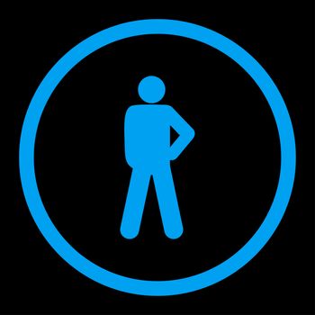 Audacity glyph icon. This rounded flat symbol is drawn with blue color on a black background.