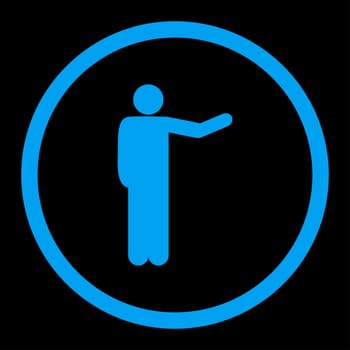 Show glyph icon. This rounded flat symbol is drawn with blue color on a black background.
