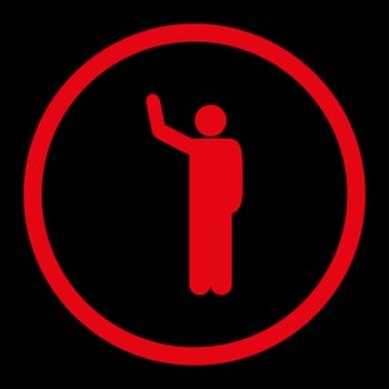 Hello glyph icon. This rounded flat symbol is drawn with red color on a black background.