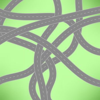 Roads Icon on Green Background. Road Concept. Ukraine