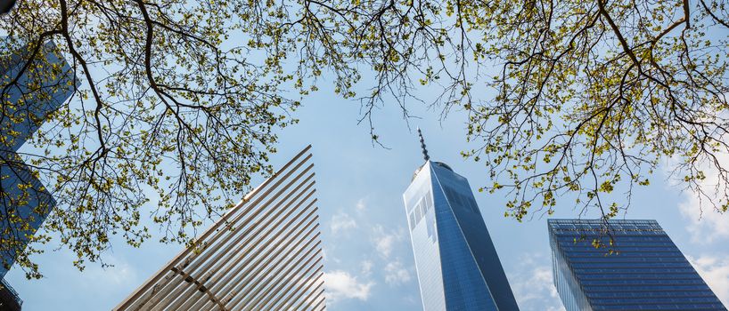New York, USA, World Trade Center. Manhattan modern architecture.
