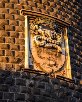 a nice view a arms of Sforza castle,milan.italy