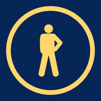 Audacity glyph icon. This rounded flat symbol is drawn with yellow color on a blue background.