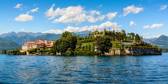 Isola Bella is located in the middle of Lake Maggiore you can get with liners or private just 5 minutes off the town of Stresa. 
The island owes its fame to the Borromeo family who built a magnificent palace with a beautiful garden.