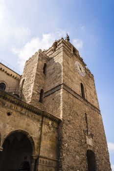 View of the historic Cathedral of Santa Maria Nuova, in the center of Monreale, Palermo, Sicily, Italy