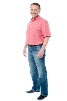 Full length image of casual senior man posing