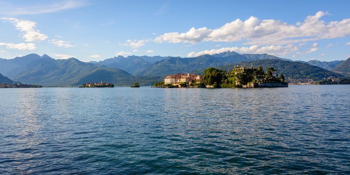 A nice view from Stresa the two island inside Maggiore lake, "Isolabella", "Pescatori", island. Italy