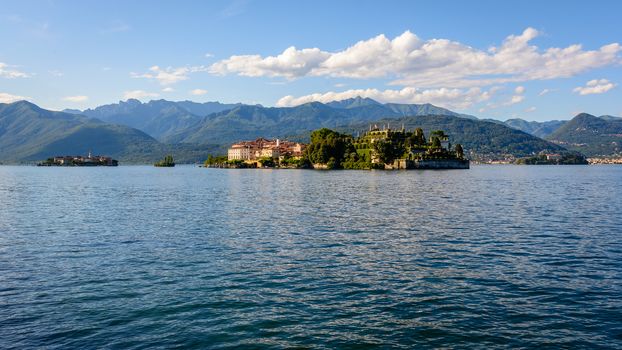 A nice view from Stresa to three island inside Maggiore lake, "Isolabella", "Pescatori", "Madre" island. Italy