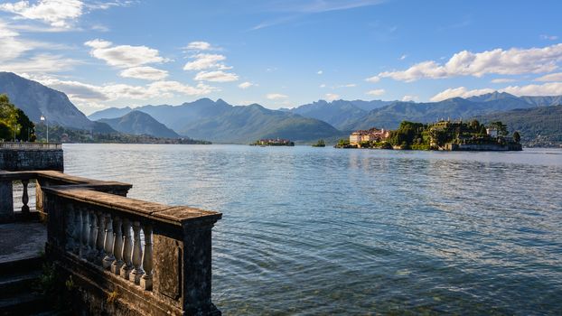 A nice view from Stresa to two island inside Maggiore lake, "Isolabella", "Pescatori", island. Italy