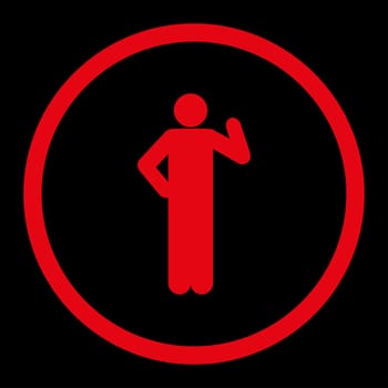 Proposal glyph icon. This rounded flat symbol is drawn with red color on a black background.