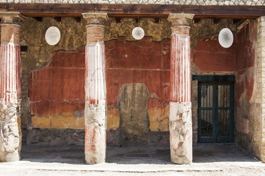 view of the Herculaneum excavation, Naples, Italy