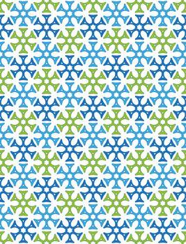 abstract winter background Stylized blue and green snowflakes