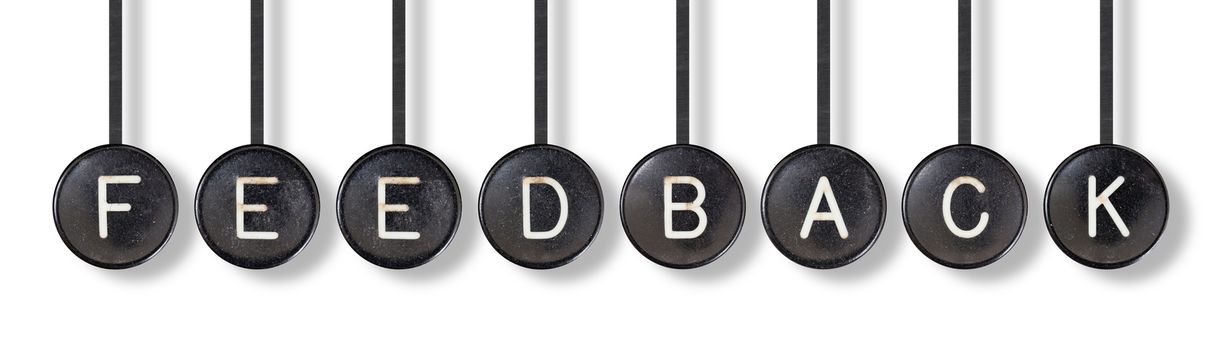 Typewriter buttons, isolated on white background - Feedback
