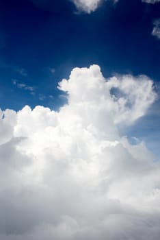 Cloudscape. Blue sky and white cloud. Sunny day. Cumulus cloud .