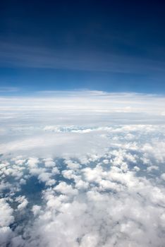 Cloudscape. Blue sky and white cloud. Sunny day. Cumulus cloud .