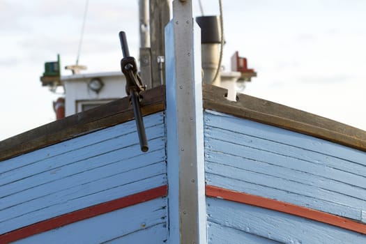 Danish fishing boat on the beach