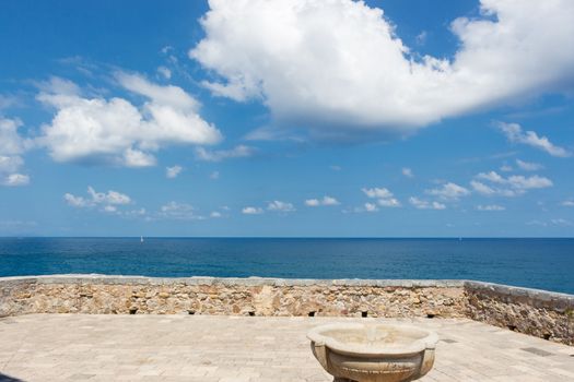 The beautiful land on the sea in Cefalu allows visitors to linger and admire the sea.