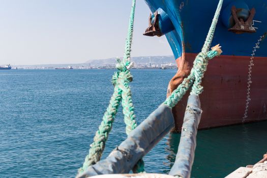 detail of a ship on the quay