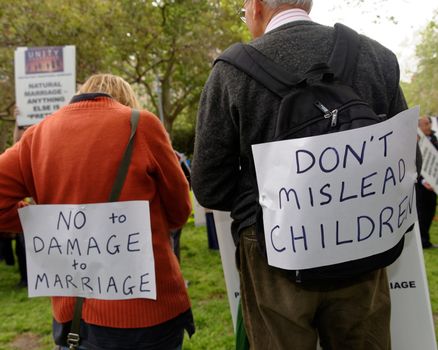 AUSTRALIA, Sydney: Amid ongoing discussion in federal government over marriage equality, New South Wales MP Reverend Fred Nile leads a Unity Australia rally from Belmore Park to Martin Place on September 20, 2015 to celebrate marriage and family and to protect traditional marriage