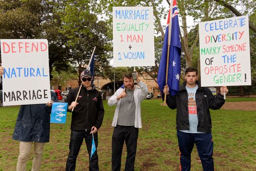 AUSTRALIA, Sydney: Amid ongoing discussion in federal government over marriage equality, New South Wales MP Reverend Fred Nile leads a Unity Australia rally from Belmore Park to Martin Place on September 20, 2015 to celebrate marriage and family and to protect traditional marriage