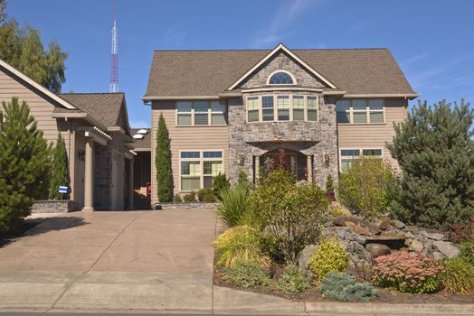 Mansion home and garden in Happy valley Oregon.