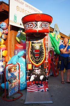 SIANOZETY, POLAND - JULY 18, 2015: Box game by small souvenir shops