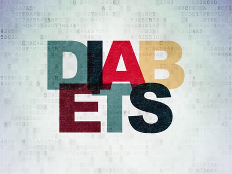 Health concept: Painted multicolor text Diabets on Digital Paper background