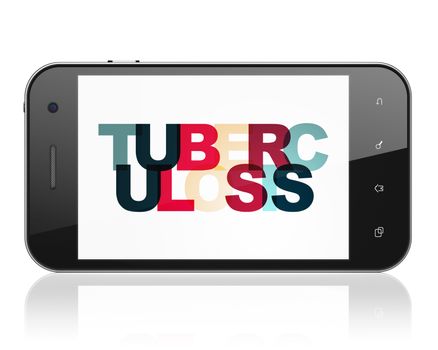 Healthcare concept: Smartphone with Painted multicolor text Tuberculosis on display