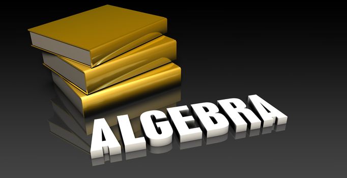 Algebra Subject with a Pile of Education Books