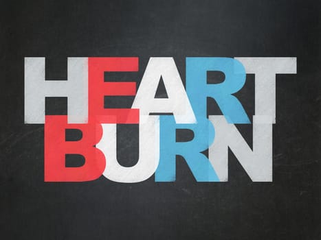 Medicine concept: Painted multicolor text Heartburn on School Board background