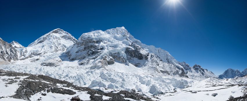 Everest base camp area panoramic view. Extreme resolution