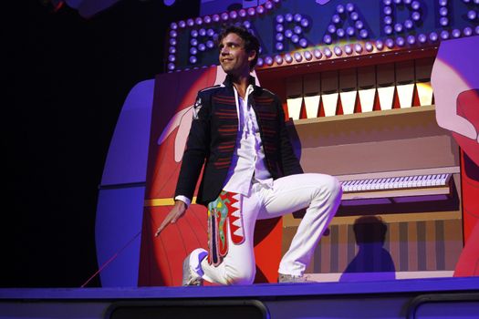 FRANCE, Paris: British pop singer Mika performs at the Zenith, in Paris, on September 19, 2015, during his 'Heaven Tour'.