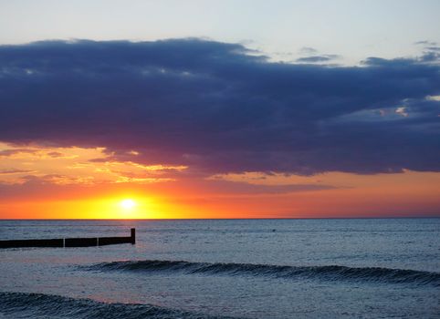 Sunset at a beach in Poland